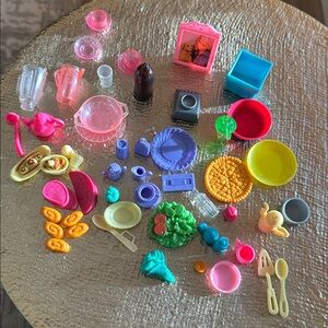 Vintage 90s Barbie Kitchen and Food Bundle